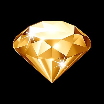 Gold Diamond, shiny rhinestone, gem. Yellow sparkle diamond, crystal.   Sticker for Sale by iclipart