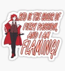 Grell is Flaming Red! Sticker