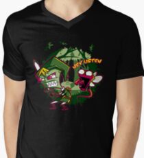 Camiseta para hombre de cuello en v La leyenda de Zim