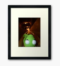 Frog Kermit Slip Mine Salt Mine Framed Print
