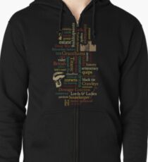 Downton Abbey Word Mosaic Zipped Hoodie