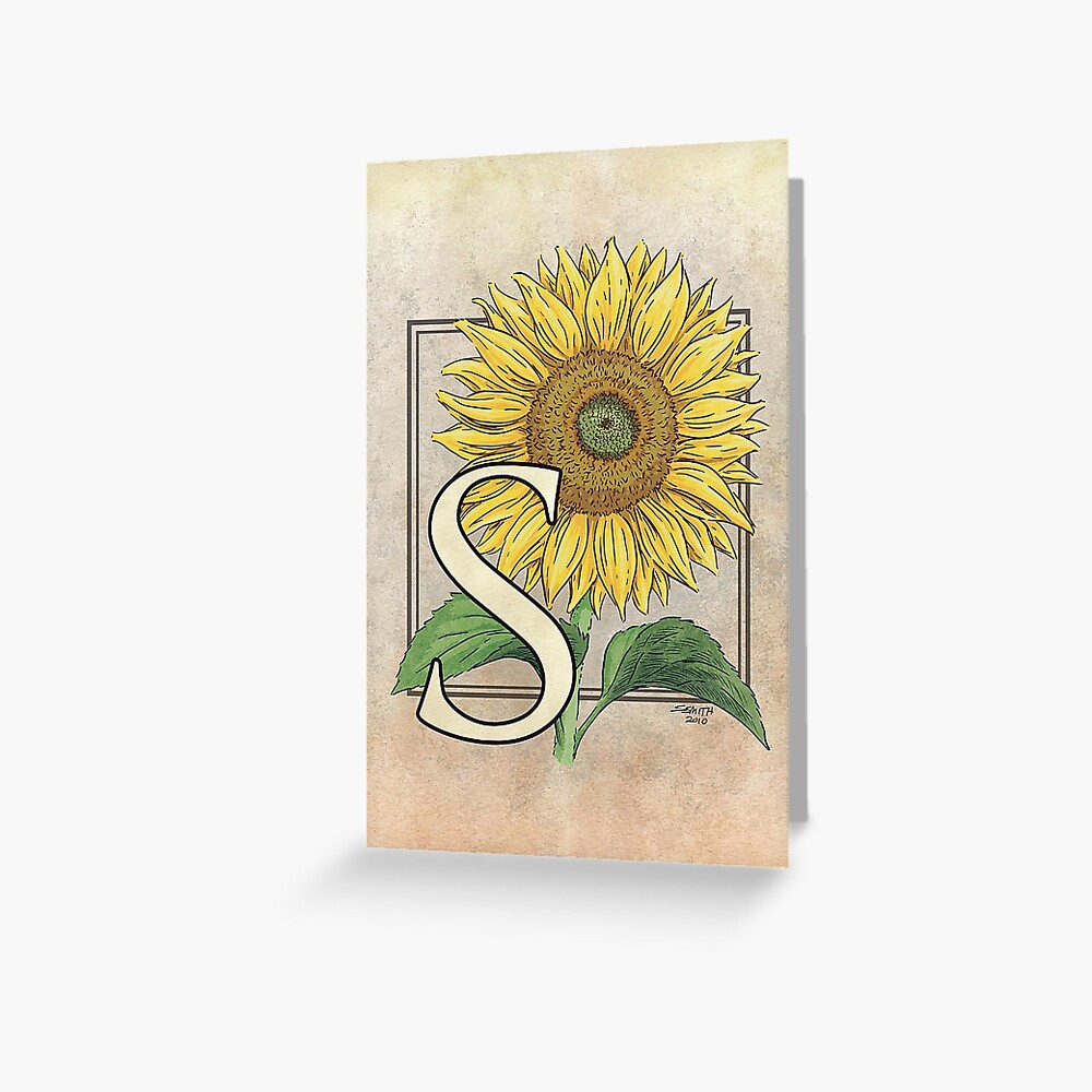 S is for Sunflower card Greeting Card