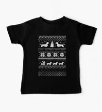 Dachshunds Christmas Sweater Pattern Baby Tee