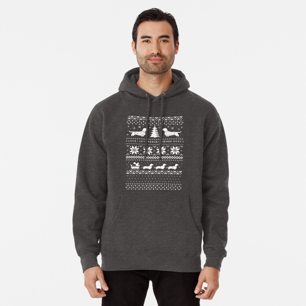 Dachshunds Christmas Sweater Pattern Pullover Hoodie