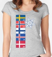 Nordic Cross Flags Women's Fitted Scoop T-Shirt