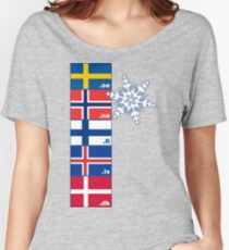 Nordic Cross Flags Women's Relaxed Fit T-Shirt