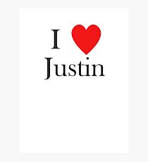 i love justin heart Photographic Print