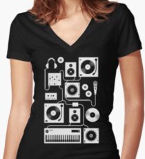 Four To The Floor - Teal Fitted V-Neck T-Shirt