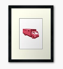 horse truck trailer retro Framed Print
