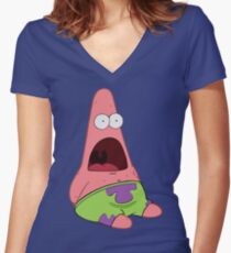 Camiseta entallada de cuello en V Patrick sorprendido