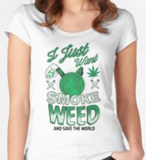 SMOKE WEED Women's Fitted Scoop T-Shirt