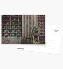 Vntage stone lion Postcards