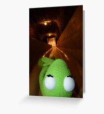 Frog Kermit Slip Mine Salt Mine Greeting Card