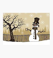 Snowman with goggles Photographic Print