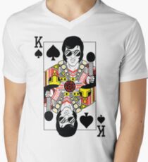 Elvis Presley Vegas Style Playing Card Men's V-Neck T-Shirt