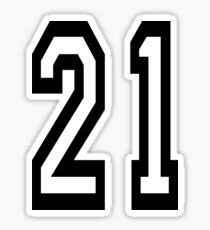 21, TEAM SPORTS, NUMBER 21, TWENTY ONE, TWENTY FIRST, TWO, ONE, Competition, Sticker