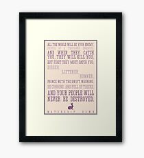 Watership Down / Richard Adams Quote Framed Print