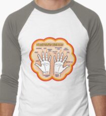 The player's hands. Men's Baseball ¾ T-Shirt