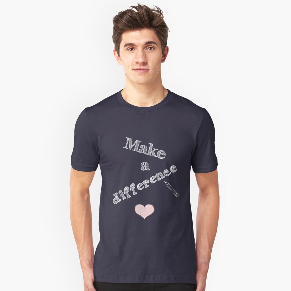 Make a Difference with Pencil and Heart Slim Fit T-Shirt