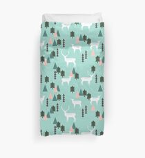 Reindeer Forest - Mint by Andrea Lauren Duvet Cover
