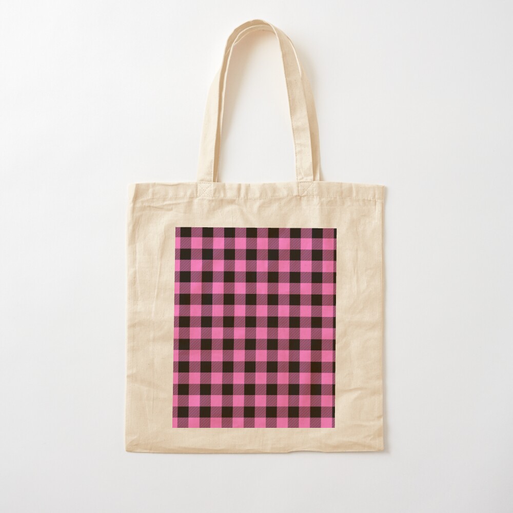 plaid canvas tote bags