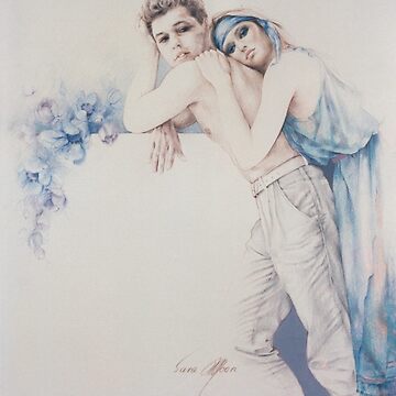 Artwork thumbnail, Couple With Blue Flowers by sara-moon