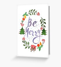Seien Sie frohe Weihnachten Aquarellillustration Grußkarte