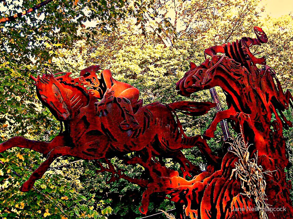 "Ichabod and the Headless Horseman Sculpture, October 2009, Sleepy