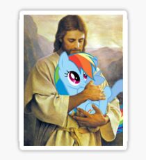 Jesus Loves Rainbow Dash Sticker