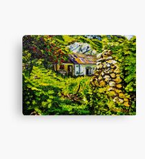 "Beneath the Track to the Hidden Village: Deserted Homes, Galboly, County Antrim." Canvas Print