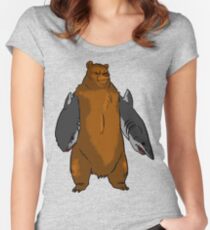 Bear with Shark Arms! - Large Women's Fitted Scoop T-Shirt