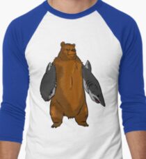 Bear with Shark Arms! - Large Men's Baseball ¾ T-Shirt