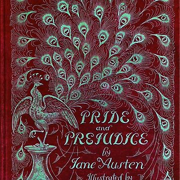 Artwork thumbnail, Pride and Prejudice, 1894 Peacock Cover in Red by MeganSteer