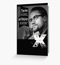 malcom x speaks Greeting Card