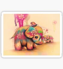 vintage tie dye elephants Sticker