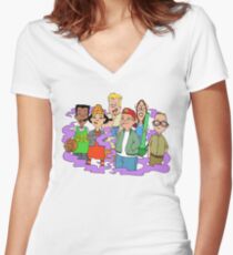 Recess Women's Fitted V-Neck T-Shirt