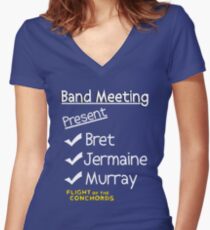 Flight of the Conchords - Band Meeting Women's Fitted V-Neck T-Shirt
