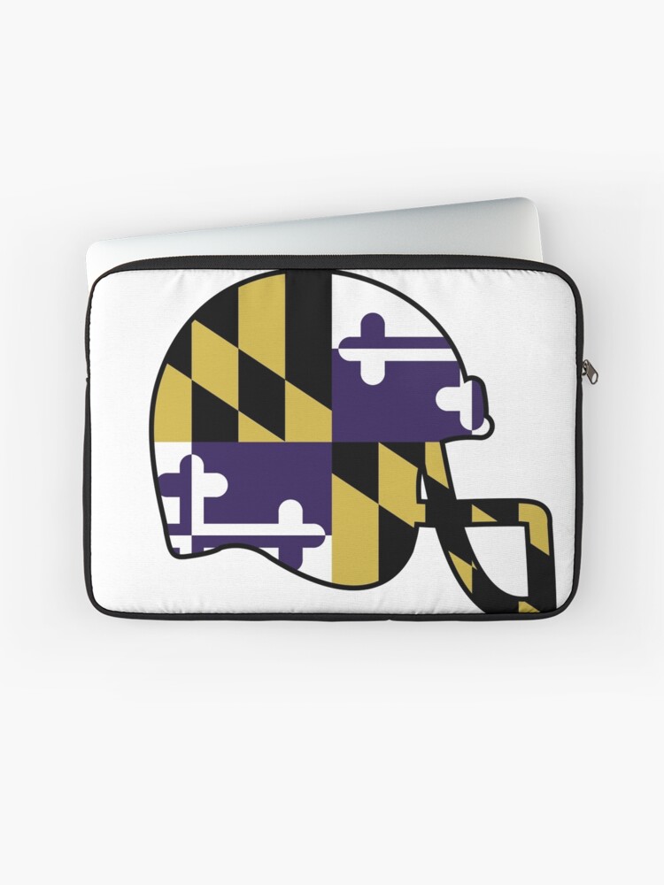 Football Helmet With Maryland Flag And Raven Colors Laptop Sleeve