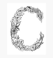 Floral Letter C Photographic Print