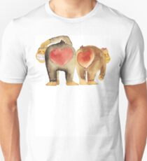 Valentine's Day Abstract Love Monkeys T-Shirt Slim Fit T-Shirt