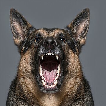 dog snarling teeth art