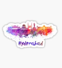 Hyderabad skyline in watercolor Sticker
