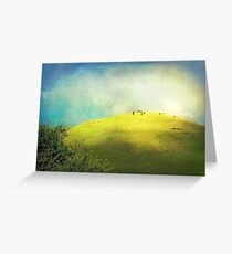 Cows on a Hill Greeting Card