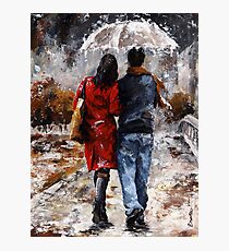 Rainy day 05 - Walking in the rain Photographic Print