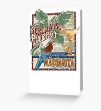screaming parrot beach bar Greeting Card