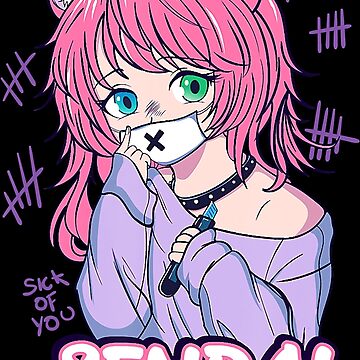 Japanese Anime Girl Punk Evil - Pastel Menhera Kawaii Unisex Form T-shirt