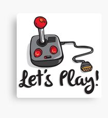 Old School Gaming Joystick - Let's Play Canvas Print