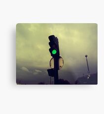traffic lights in paris Metal Print