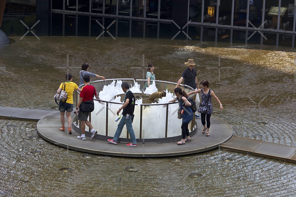 greeting singapore card print around Singapore Fountain walking Wealth the