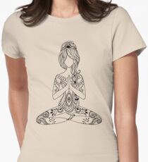 Yoga Om Chakras Mindfulness Meditation Zen 3 Women's Fitted T-Shirt